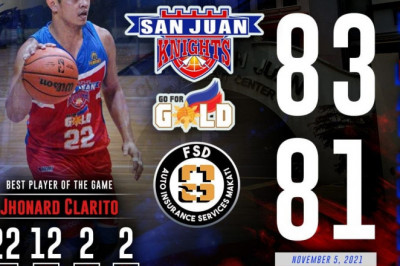 Digos City native carries San Juan to victory vs FSD Makati Army 83-81 in Filbasket