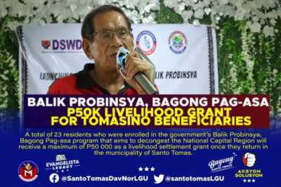 23 Santo Tomas residents enlisted in Balik Probinsya program to get P50k aid