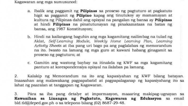 Paggamit ng F sa Filipinas at Filipino, bawal ng gamitin
