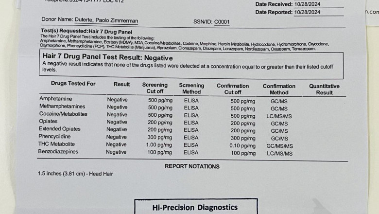 Cong. Paolo Duterte tests negative  for drug use
