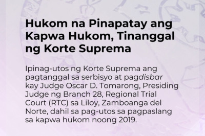 Huwes sa Zamboanga del Norte, tinanggal at dinisbar ng Korte Suprema