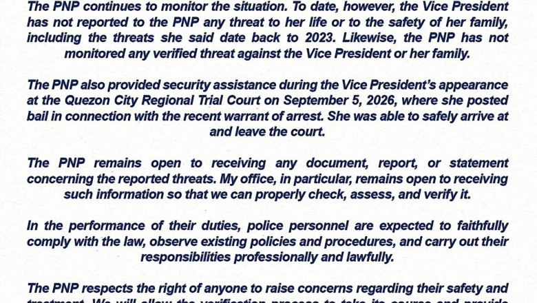 PNP: NO VERIFIED THREAT AGAINST VP SARA DUTERTE, FAMILY